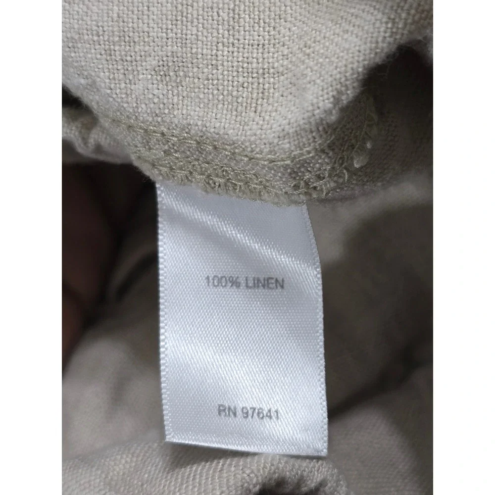 J.Jill Love Linen Shorts Womens Small Beige Oatmeal Drawstring Pull On 051291